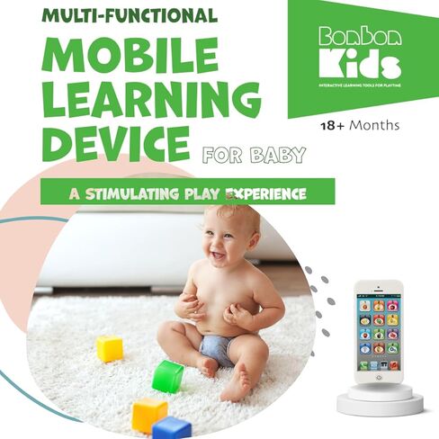 BonBon Kids Play Toy Phone Mobile Playmate Phone - لعبة تعلم اللعب الهاتف الخلوي مع 8 أوضاع موسيقى وأضواء مبهرة للأطفال الصغار والرضع (اللون: أبيض) in Saudi Arabia