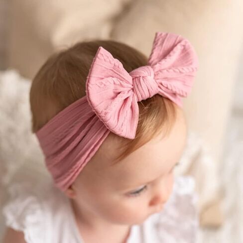 Baby Girl Bow Flora Headband Elastic Hair Turban for Newborn Infant Toddler in Saudi Arabia
