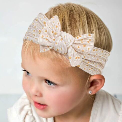 Baby Girl Bow Flora Headband Elastic Hair Turban for Newborn Infant Toddler in Saudi Arabia
