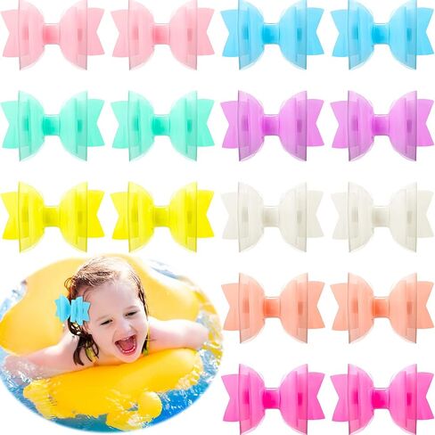 8 Pairs Waterproof Jelly Hair Bows PVC Swim Pool Bow Clips Multi Colored Kids Bows Solid Hair Clips Summer Pool Hair Accessories for Toddler Baby Infants Kids Girls Teens Children, 2 Inch, 8 Colors in Saudi Arabia