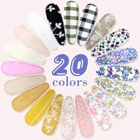 سيناسي 40 قطعة 20 لون في أزواج من القماش المخطط، مشابك شعر مبطنة وغير قابلة للانزلاق، مشابك شعر صغيرة لطيفة وناعمة ورفيعة، اكسسوارات للبنات الصغار والمراهقين in Kuwait