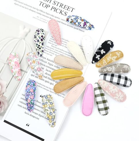 سيناسي 40 قطعة 20 لون في أزواج من القماش المخطط، مشابك شعر مبطنة وغير قابلة للانزلاق، مشابك شعر صغيرة لطيفة وناعمة ورفيعة، اكسسوارات للبنات الصغار والمراهقين in Kuwait