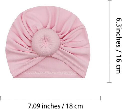 6 pcs Baby Turban Head Wraps Knotted Toddler Hat Newborn Hats for Girls 0-36 Months in Saudi Arabia