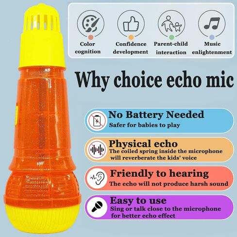 Lolakee Echo Mic for Kids Lightweight Music Singing Toys Speech Therapy Feedback Toy, Fun Supplies for Birthday, Picnic, BBQ, Holiday Party(No Battery Needed) (Bule) in Kuwait