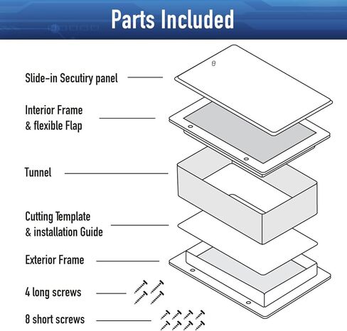 باب كلب كبير من الألومنيوم النقي، باب كلب كبير للجدار، باب للحيوانات الأليفة للجدار مع لوحة قفل منزلقة، أنفاق صندوقية موسعة، وإطار معدني سهل التركيب لسلالات الكلاب الكبيرة والقطط in Kuwait