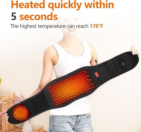 وسادة تسخين Sojoy USB للسفر، وسادة تسخين سريعة تستخدم للظهر والكتف والساق وتشنجات البطن، وسادة تسخين محمولة مع 3 مستويات تسخين للسفر والعمل والمنزل (البطارية غير متضمنة) in Kuwait