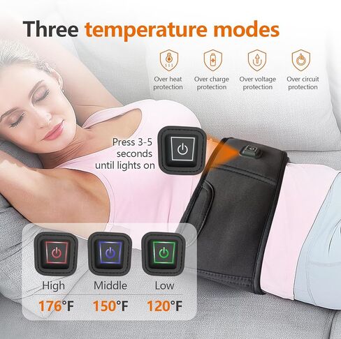 وسادة تسخين Sojoy USB للسفر، وسادة تسخين سريعة تستخدم للظهر والكتف والساق وتشنجات البطن، وسادة تسخين محمولة مع 3 مستويات تسخين للسفر والعمل والمنزل (البطارية غير متضمنة) in Kuwait