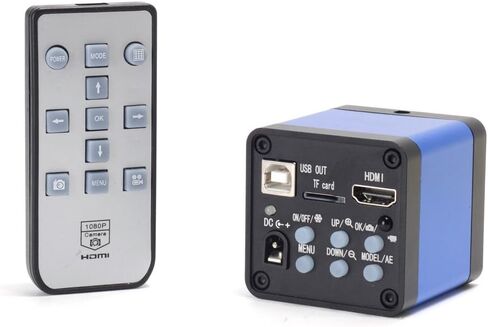 كاميرا فيديو HAYEAR 16MP Full HD 1080P 60FPS HDMI USB HD صناعة الإخراج C-Mount مجهر + جهاز تحكم عن بعد in Kuwait