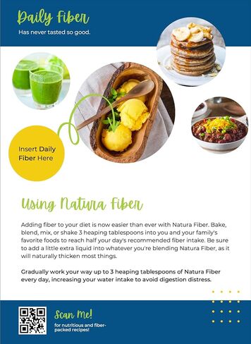 Natura Fiber, All-Natural Organic Fiber Powder Supplement, Plant-Based Whole Food Ingredients, No Artificial Colors or Flavors in Saudi Arabia