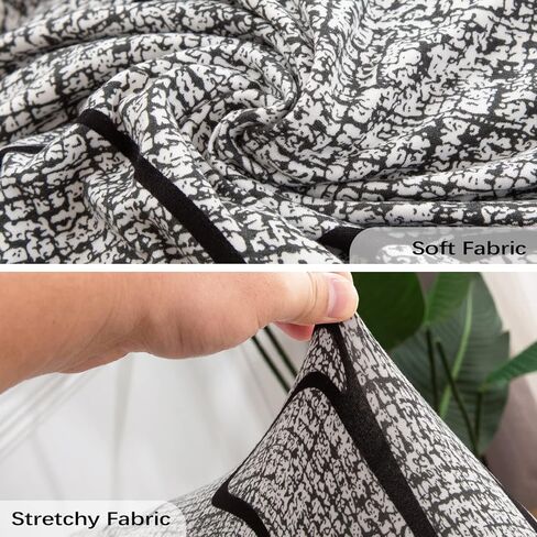 FIGOOO Recliner Sofa Slipcover 4-Piece Stretch Recliner Chair Covers Non Slip Spandex Pattern Recliner Cover with Pockets Reclining Couch Covers Furniture Protector for Dogs Cats(G-Style,1 Seater) in Kuwait