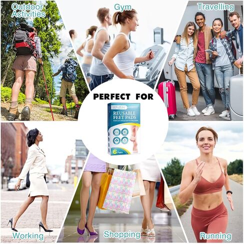 وسائد مشط القدم من Valleylux، وسادات قدم كروية هلامية (6 أزواج)، وسائد كرة القدم قابلة لإعادة الاستخدام، وفواصل لأصابع القدم، ناعمة ومسامية، فكرة لعلاج مسامير القدم والأورام والذرة وآلام القدم - مناسبة للكعب والأحذية in Kuwait