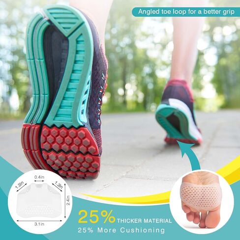 وسائد مشط القدم من Valleylux، وسادات قدم كروية هلامية (6 أزواج)، وسائد كرة القدم قابلة لإعادة الاستخدام، وفواصل لأصابع القدم، ناعمة ومسامية، فكرة لعلاج مسامير القدم والأورام والذرة وآلام القدم - مناسبة للكعب والأحذية in Kuwait