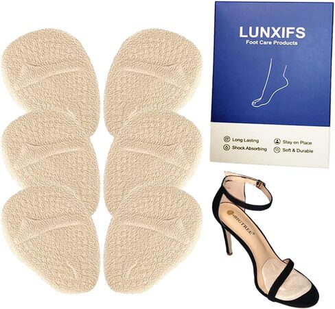 LUNXIFS Premium High Heel Inserts Professional Reusable Silicone Ball of Foot Cushions Metatarsal Pads All Day Pain Relief and Comfort One Size Fits Shoe Inserts Clear 2 6 Count(3 Pair (Pack of 1)) in Saudi Arabia