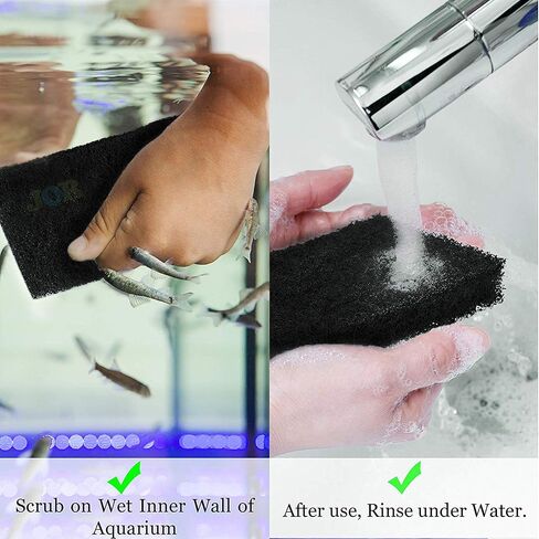 JOR Scrub Pads, Cleans Tank from Nooks and Crannies Easily, Saves Time, Creates A Sparkling Clear Aquarium, Long-Lasting Pads, 3 pcs/Pack in Kuwait