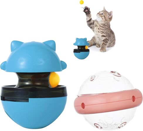FRIUSATE 2Pcs Cat Treat Dispenser, Cat Treat Toy Cat Interactive Toy and Cat Treat Ball, Food Dispenser Puzzle Feeder for Pet in Kuwait