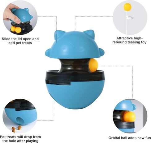 FRIUSATE 2Pcs Cat Treat Dispenser, Cat Treat Toy Cat Interactive Toy and Cat Treat Ball, Food Dispenser Puzzle Feeder for Pet in Kuwait