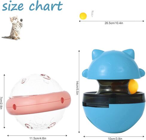FRIUSATE 2Pcs Cat Treat Dispenser, Cat Treat Toy Cat Interactive Toy and Cat Treat Ball, Food Dispenser Puzzle Feeder for Pet in Kuwait