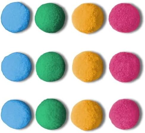 Meric Pompom Furry Cat Toy Balls, Lots of Toys for Lots of Fun, Get Your Flabby Tabby Moving, Keep Kittens from Shredding Books, Clothes, and Toes, Kitties Love to Fetch, Soft On Paws, 12 Toys in Kuwait