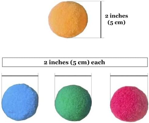 Meric Pompom Furry Cat Toy Balls, Lots of Toys for Lots of Fun, Get Your Flabby Tabby Moving, Keep Kittens from Shredding Books, Clothes, and Toes, Kitties Love to Fetch, Soft On Paws, 12 Toys in Kuwait