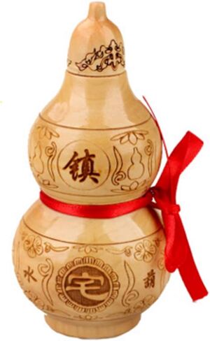 Feng Shui Chinese Peach Gourd Chinese Wu Lou Good Luck Wooden gourds Ornaments Decoration Home Crafts Treasure and Ornaments (baishiwuji) in Kuwait