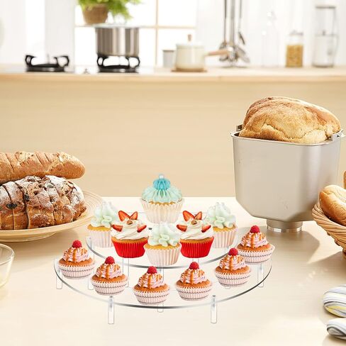 2 Pcs Acrylic Cupcake Stand, 3 Tier Acrylic Risers Display Stand, Dessert Stand Display Stand for Jewels, Figurines, Pop Figure and Perfume Stand for Wedding Party Christmas in Kuwait