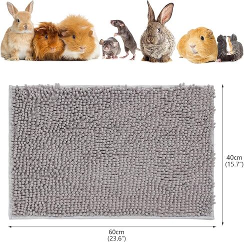 PStarDMoon Guinea Pig Cage Accessories, Guinea Pig Cage Liners, Comfortable, Chenille Fleece Guinea Pig Pee Pad, Washable & Waterproof for Small Animals Rabbit Hamster Rat (24x16, Pink+Grey) in Kuwait