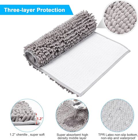 PStarDMoon Guinea Pig Cage Accessories, Guinea Pig Cage Liners, Comfortable, Chenille Fleece Guinea Pig Pee Pad, Washable & Waterproof for Small Animals Rabbit Hamster Rat (24x16, Pink+Grey) in Kuwait