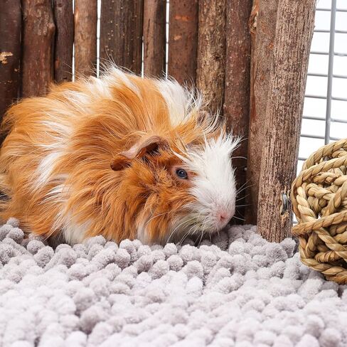PStarDMoon Guinea Pig Cage Accessories, Guinea Pig Cage Liners, Comfortable, Chenille Fleece Guinea Pig Pee Pad, Washable & Waterproof for Small Animals Rabbit Hamster Rat (24x16, Pink+Grey) in Kuwait