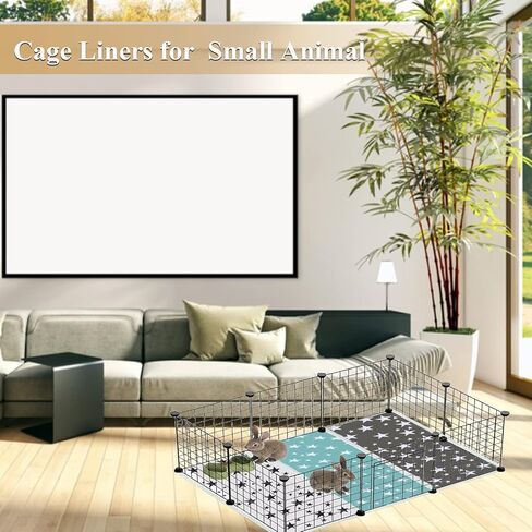 RUNANIA Guinea Pig Cage Liners, 3 Pack Washable & Reusable Guinea Pig Pee Pads for Rabbits Rats Hamsters Hedgehogs Small Animals in Kuwait