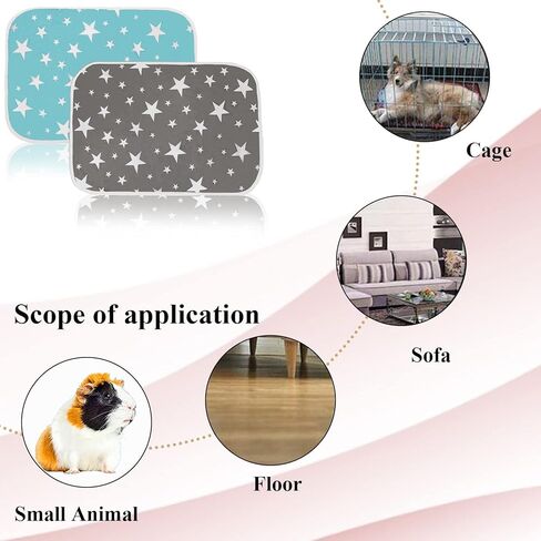 RUNANIA Guinea Pig Cage Liners, 3 Pack Washable & Reusable Guinea Pig Pee Pads for Rabbits Rats Hamsters Hedgehogs Small Animals in Kuwait