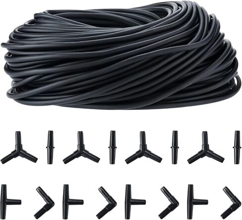 باتيور انبوب هواء لحوض السمك بلون اسود، 320 قدم قياسي 3/16 انش من السيليكون المرن لاحواض السمك واحواض الاسماك والزراعة المائية، ملحقات مضخة الهواء in Kuwait