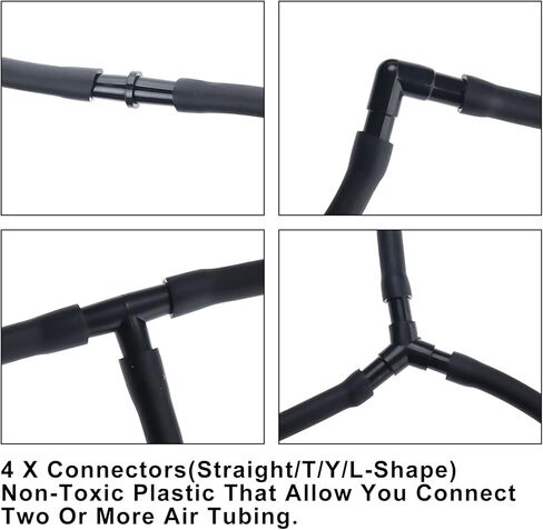 باتيور انبوب هواء لحوض السمك بلون اسود، 320 قدم قياسي 3/16 انش من السيليكون المرن لاحواض السمك واحواض الاسماك والزراعة المائية، ملحقات مضخة الهواء in Kuwait
