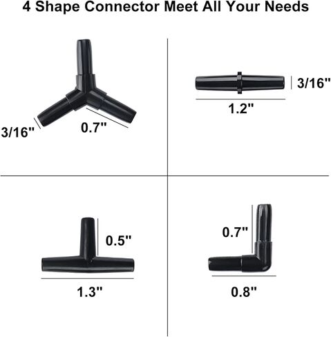 باتيور انبوب هواء لحوض السمك بلون اسود، 320 قدم قياسي 3/16 انش من السيليكون المرن لاحواض السمك واحواض الاسماك والزراعة المائية، ملحقات مضخة الهواء in Kuwait