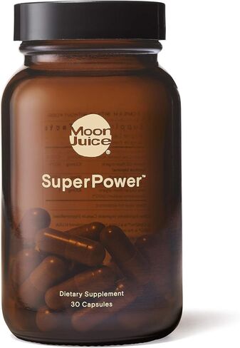 SuperPower by Moon Juice - Mushroom Derived Natural Immune Support Supplement - 900mg Liposomal Vitamin C, 4000 IU Vitamin D, 420mg Beta-Glucans & 30mg Zinc - US Sourced, Vegan, Non-GMO (30 Capsules) in Kuwait