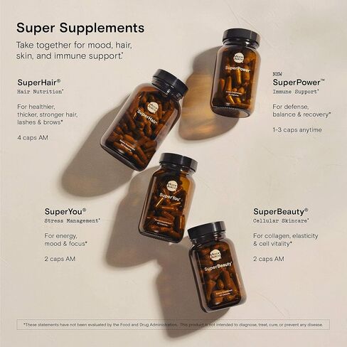 SuperPower by Moon Juice - Mushroom Derived Natural Immune Support Supplement - 900mg Liposomal Vitamin C, 4000 IU Vitamin D, 420mg Beta-Glucans & 30mg Zinc - US Sourced, Vegan, Non-GMO (30 Capsules) in Kuwait
