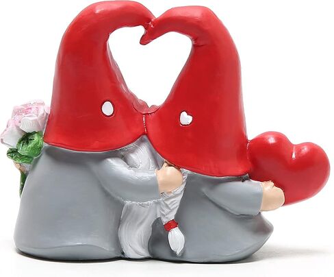 Hodao Valentines Day Decor - Valentines Day Gifts Valentine Gnomes for Valentines Day Decoration Home Ornaments Table Decor Valentines Gnomes Resin Decor Gifts (Flower Heart) in Saudi Arabia