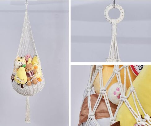 لعبة أرجوحة شبكية كبيرة من الحيوانات المحشوة، لعبة من القطيفة مع خطاف واحد للزوايا والجدران والسقف، شبكة معلقة لتخزين الحيوانات لغرفة الأطفال وغرفة النوم وغرفة اللعب (بيج) in Kuwait