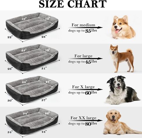 DogBaby Dog Bed, Dog Beds for Large Dogs, Rectangle Washable Pet Bed Comfortable and Breathable Large Dog Bed in Kuwait