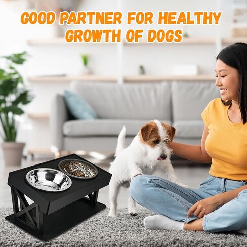 Hersance Elevated Dog Bowls, 3-in-1 Adjustable Stand for Small & Medium Dogs, Made of Thickened ABS, Promotes Good Posture, Reduces Bloating in Kuwait