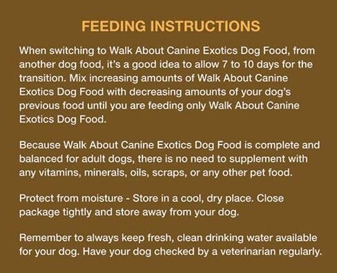 Walk About Pet، WA10037، طعام الكلاب فائق الجودة Canine Exotics، طعام قلوي جاف، وصفة نباتية، خالي من الحبوب، خالي من الغلوتين، بروتين أحادي المصدر، كيس بوزن 7 رطل in Kuwait