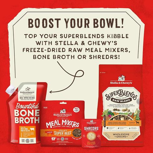 Stella & Chewy's SuperBlends مزيج خام من الحبوب الصحية، لحوم البقر والكبد البقري ولحم الضأن مع الأطعمة الفائقة، 3.25 رطل. in Kuwait