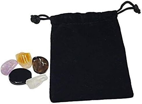 حقيبة من أحجار السالبية من كارما كير إل إل إل سي - أسود أوبسيديان وكوارتز دخاني وأرجواني كوارتز وسترين - أصلية in Kuwait