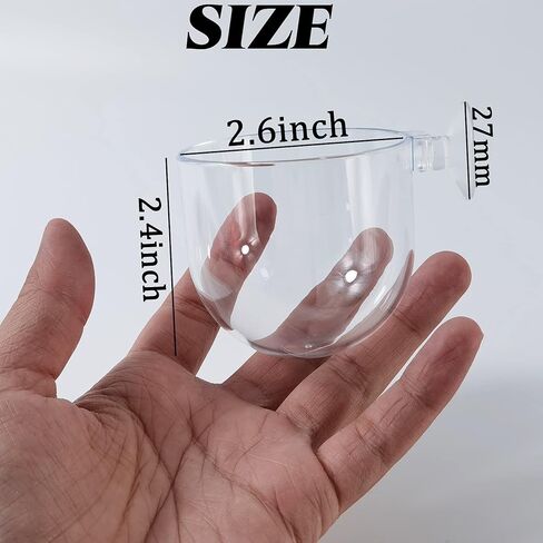 4 أكواب نباتات مائية من الأكريليك مع حامل تثبيت بالشفط 4.57 سم وعاء البستنة الصغير المغذِّي للدودة الحمراء وحامل مائي لحوض الأسماك وديكور نباتات لحوض الأسماك من روهو in Kuwait