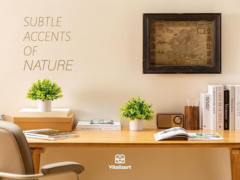 Vitalizart 2 Pack Mini Potted Artificial Plants Indoor Eucalyptus Boxwood Fake Plants for Aesthetic Home Decor Bathroom Wall Bedroom Kitchen Office Farmhouse and Patio Decorations in Kuwait