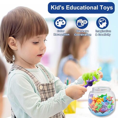 Suction Cup Toy for Baby Age 3, Suction Toys 40PCS Kids Bath Toys Ages 4-8 | Toddler Window Shower Bathtub Building Toys, Montessori Sensory Stress Release Birthday Xmas Gifts for 6-8 Years Old Boy Girl in Saudi Arabia