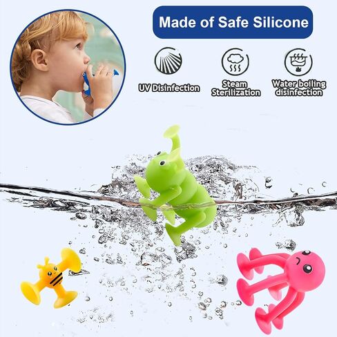 Suction Cup Toy for Baby Age 3, Suction Toys 40PCS Kids Bath Toys Ages 4-8 | Toddler Window Shower Bathtub Building Toys, Montessori Sensory Stress Release Birthday Xmas Gifts for 6-8 Years Old Boy Girl in Saudi Arabia