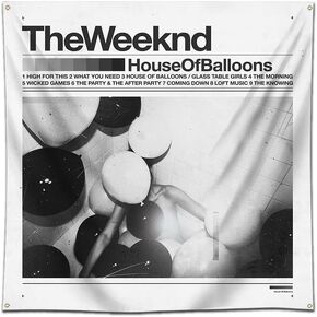 بساط حائط من هوكيدو مقاس 3 × 3 قدم بتصميم بيت البالونات والالبوم الموسيقي المعلق in Kuwait