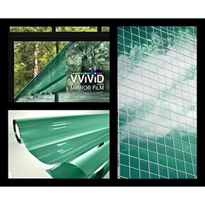 One-Way Green Mirror Finish Vinyl Window Wrap Film Self-Adhesive DIY Small Roll Various Sizes (1 Foot x 5 Feet) in Saudi Arabia