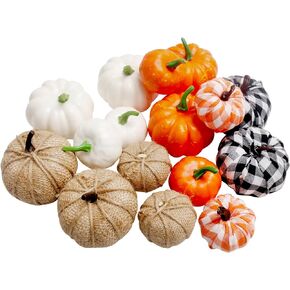 X Hot Popcorn 16PCS القرع الاصطناعي فو الرغوة القرع وهمية القرع حصاد القرع لخريف الخريف موسم الشكر عيد الهالوين الديكور in Kuwait