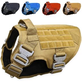 Pets ProMax Tactical Dog Harness with 4 Metal Buckles, Waterproof; bite-Proof Military Grade Dog Vest, Stop pulls but Does not Choke his Neck, Great with Prevents Escapes, Dog Harness for Large Dogs